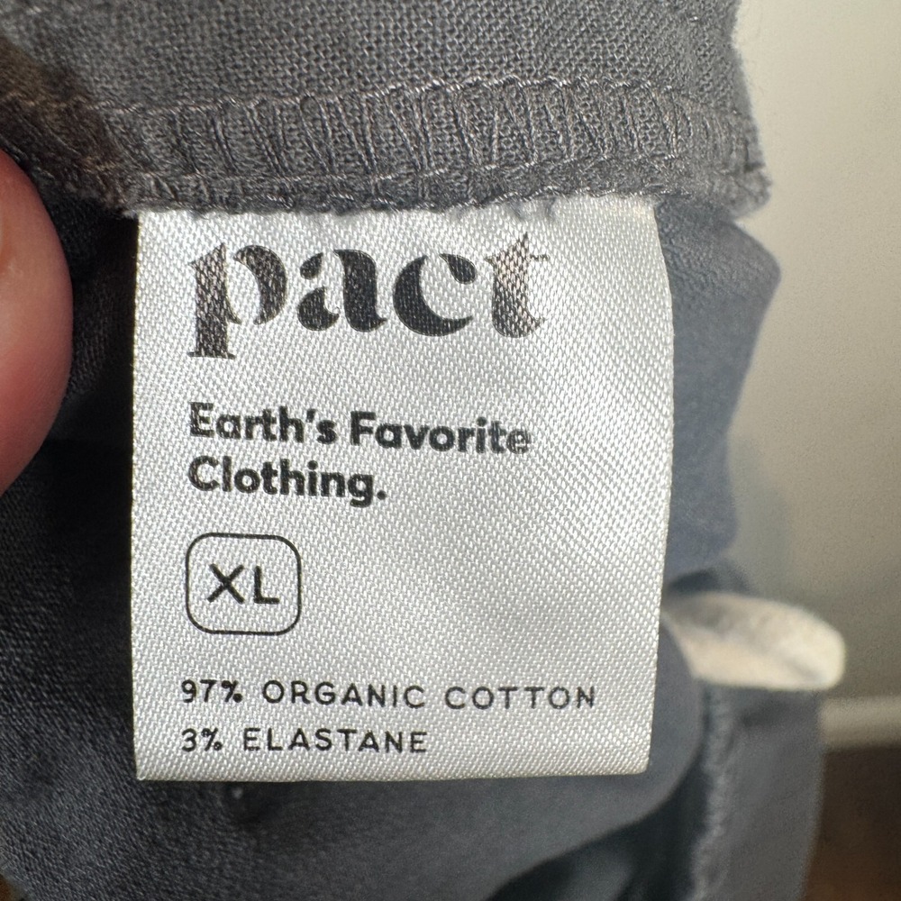 Pact Shorts Organic Cotton Stretch Pull On Pocket Drawstring Gray Size Xlarge XL - Picture 7 of 9
